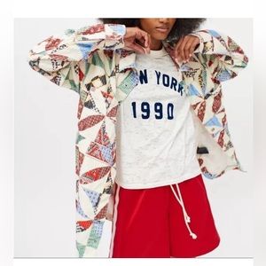 BDG Serena Patchwork corduroy shirt jacket shacket size small